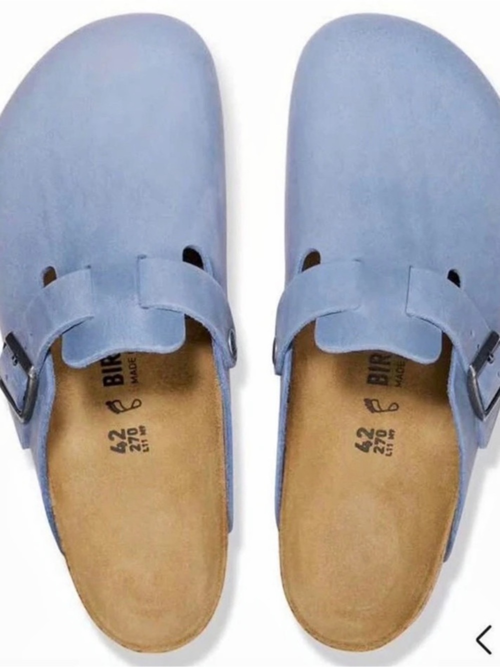 Birkenstock Boston Clogs Elemental Blue Suede EU 38 Women's 7 NEW